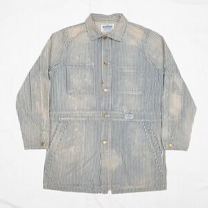 Vtg 2000s Neighborhood NBHD Hickory Stripe Dealer Chore Coat 30s 40s Style L